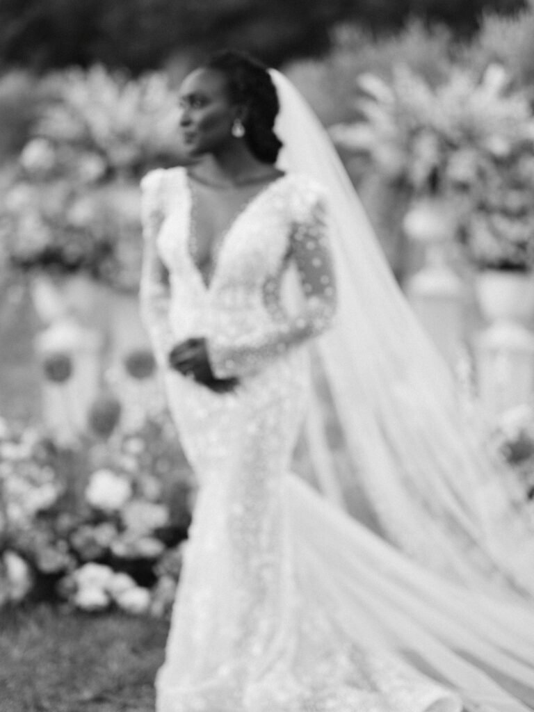 Castiglione Del Bosco Bridal Portraits Lace Gown Flowing Veil Tuscan Evening