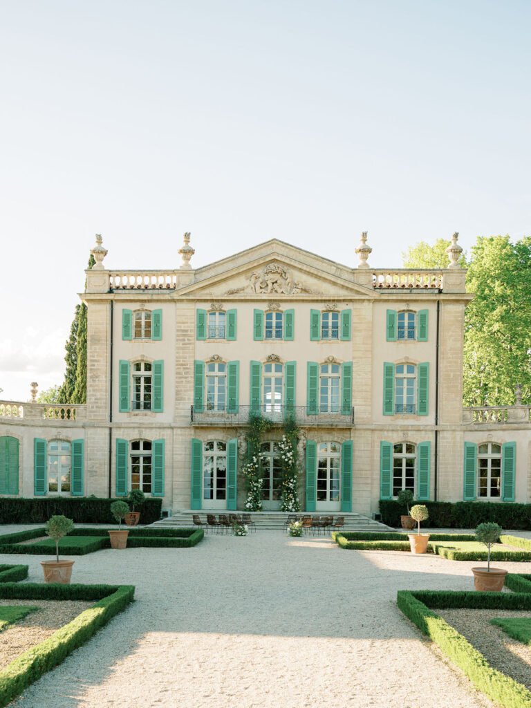 Chateau De Tourreau Provence Facade Formal Gardens Soft Evening Light