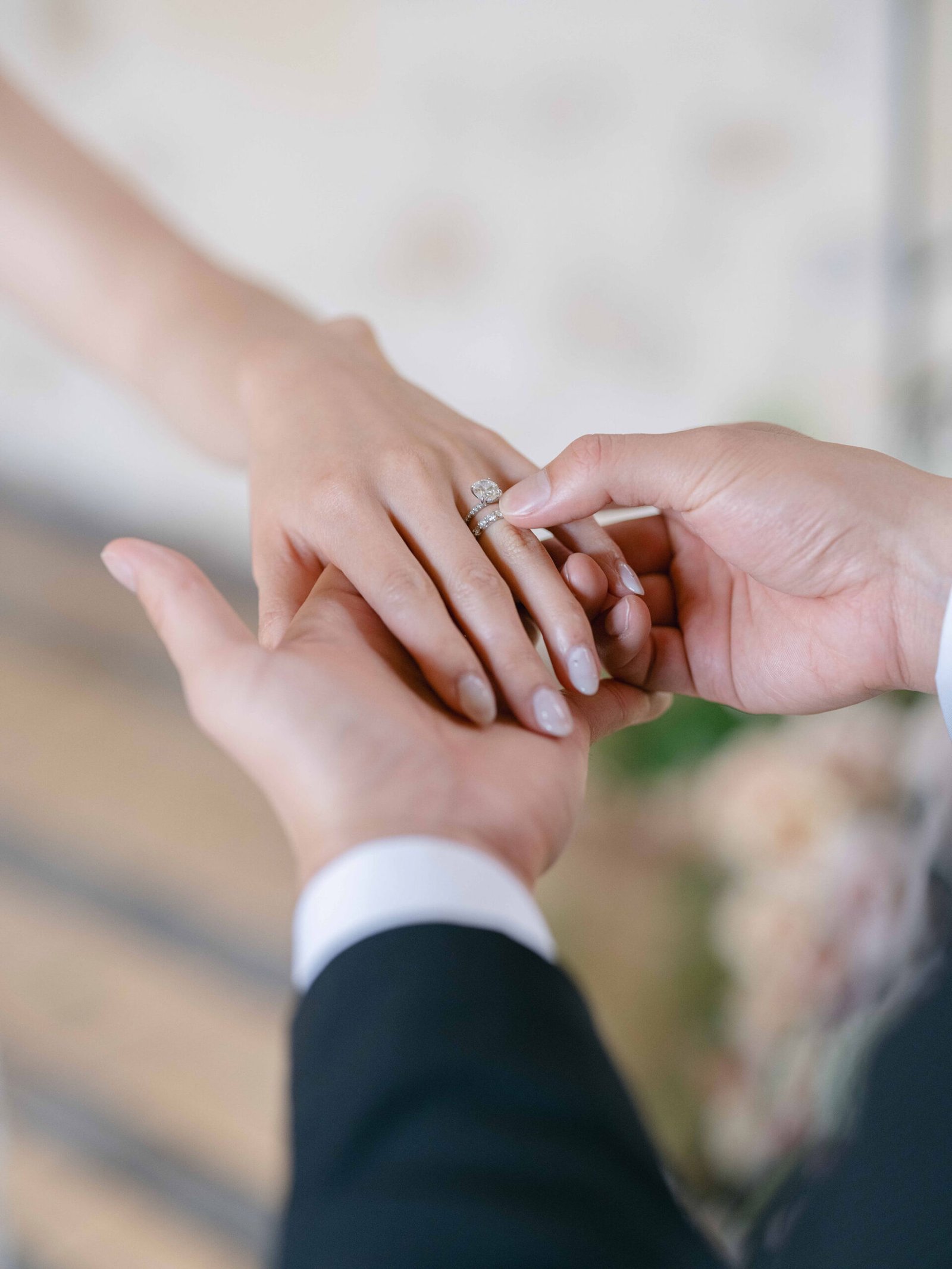 Chateau Gassies Ceremony Ring Exchange Hands Soft Natural Light