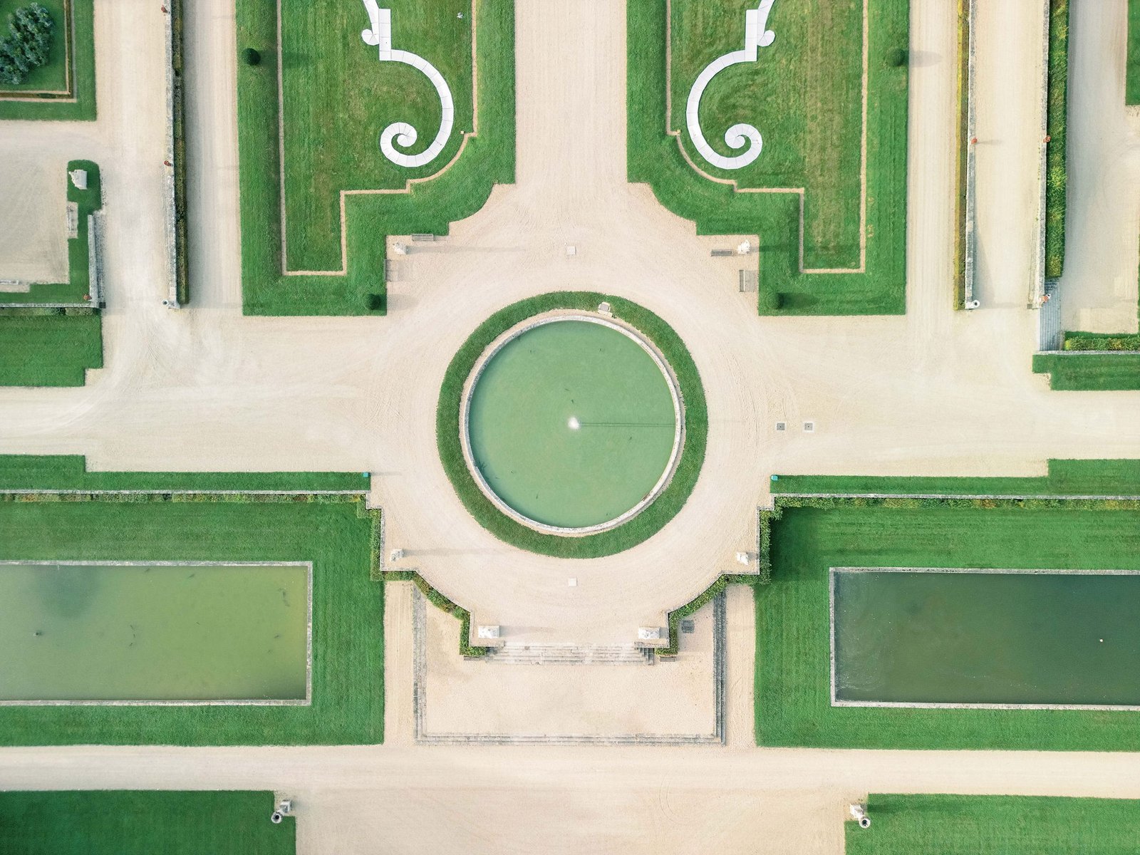 Chateau de Tourreau grand neoclassical exterior with formal boxwood gardens in Provence