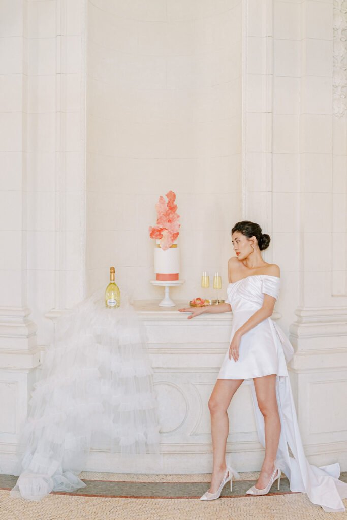 Chateau De Laile Geneva Bridal Portrait Off Shoulder Gown Champagne Golden Hour