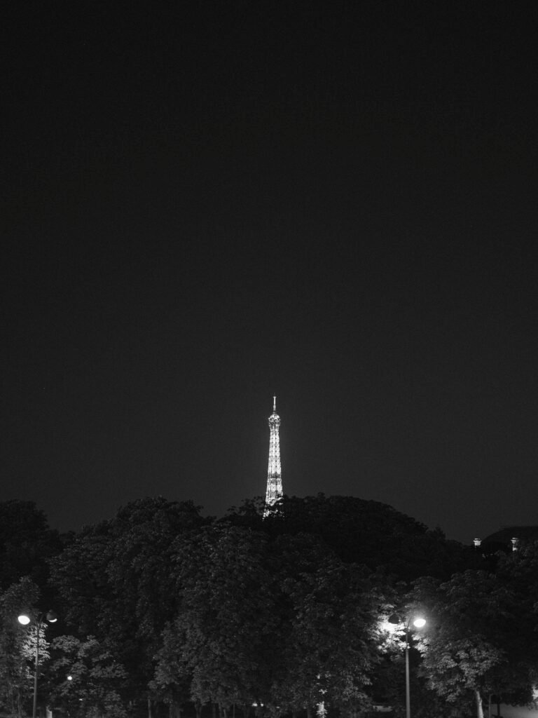 Paris Crillon Palace Eiffel Tower Night View Romantic City Lights